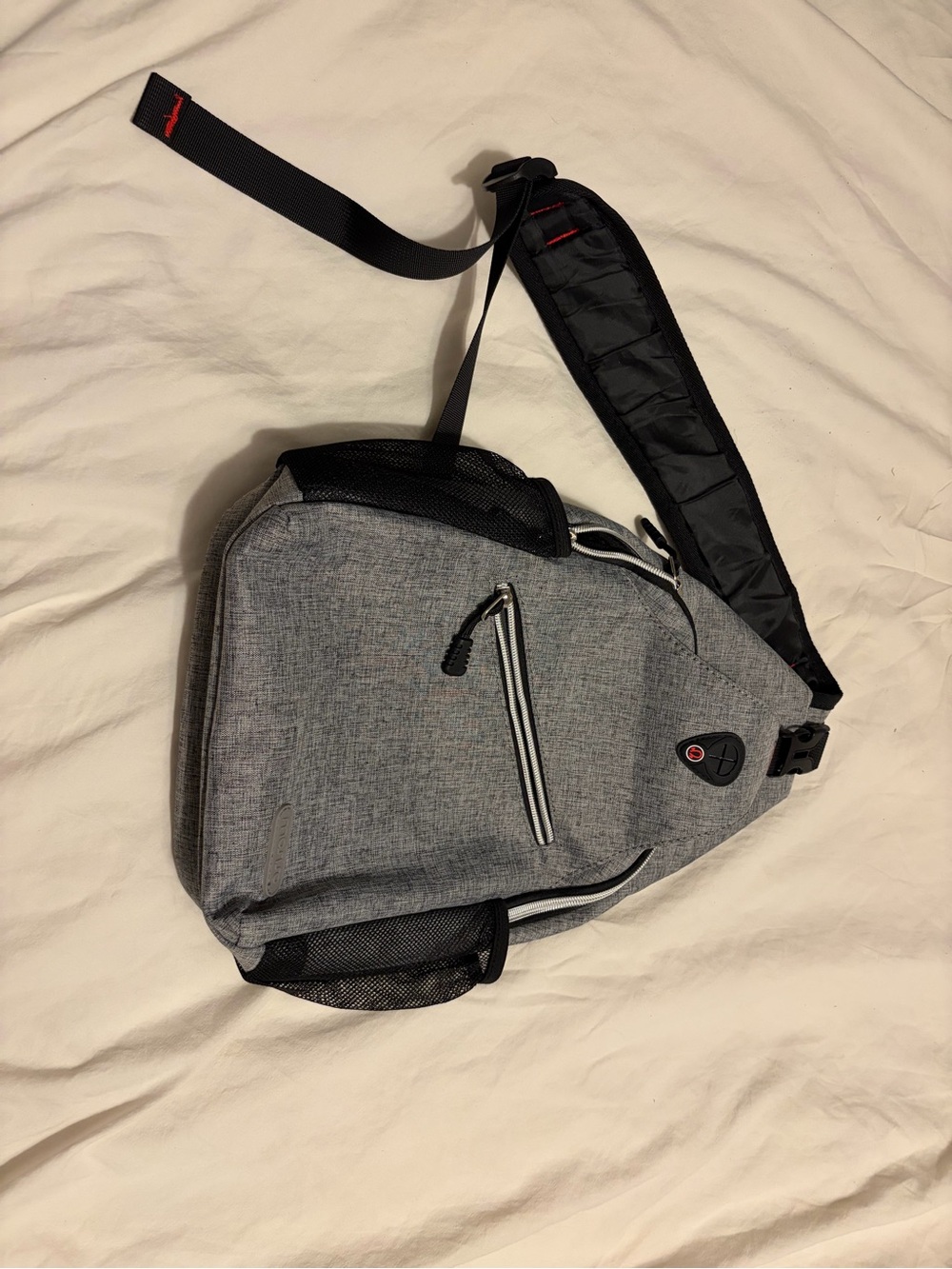 Gray Sling Backpack - Casual Crossbody Bag